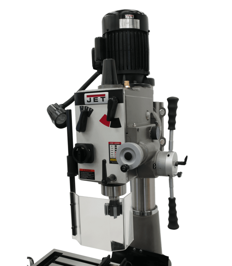 JET JMD-40GHPF Geared Head Mill/Drill with Power Downfeed & Newall DP500 2-Axis DRO & X-Powerfeed JET-351147