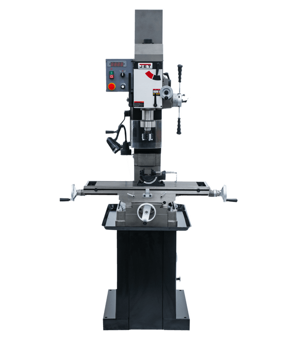 JET JMD-45VSPF Variable Speed Square Column Geared Head Mill/Drill with Newall DP500 2-Axis DRO & X-Axis Powerfeed JET-351163