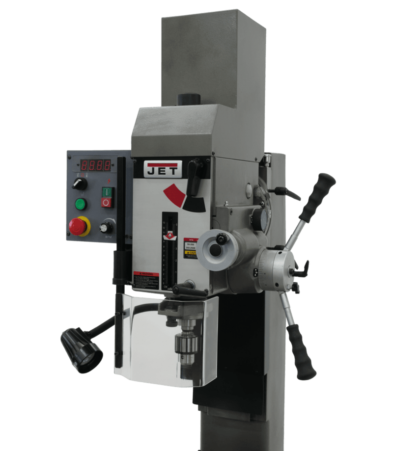 JET JMD-45VSPFT Variable Speed Geared Head Square Column Mill/Drill with Power Downfeed & Newall DP500 2-Axis DRO JET-351164