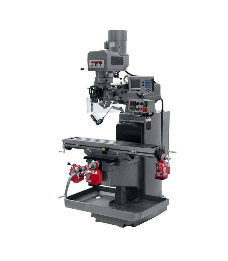 JET JTM-1050EVS2/230 Mill with 3-Axis Acu-Rite 203 DRO (Knee) with X, Y and Z-Axis Powerfeeds JET-690628