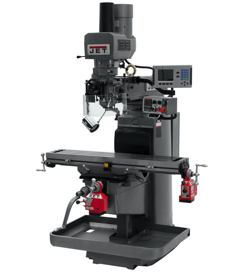 JET JTM-1050EVS2/230 Mill with 3-Axis Acu-Rite 203 DRO (Quill) with X and Y-Axis Powerfeeds and Air Powered Draw Bar JET-690632