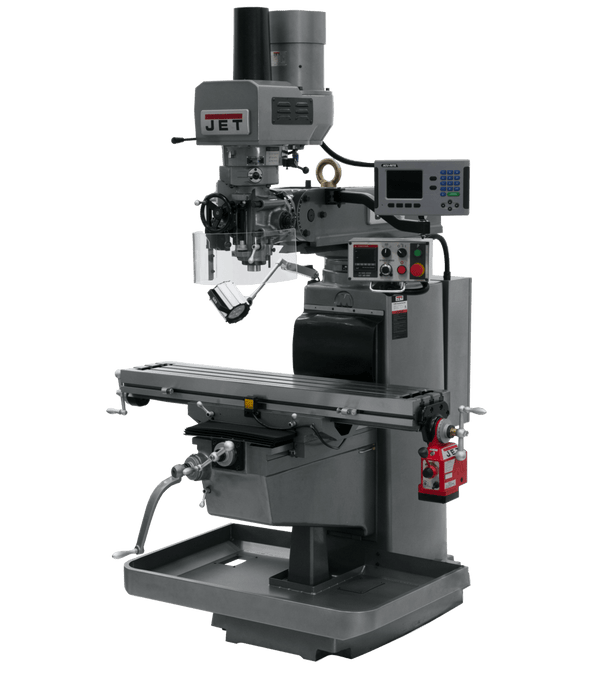 JET JTM-1050EVS2/230 Mill with 3-Axis Acu-Rite 203DRO (Quill) with X-Axis Powerfeed and Air Powered Draw Bar JET-690630