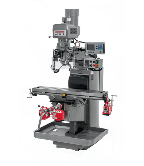 JET JTM-1050EVS2/230 Mill with 3-Axis Acu-Rite 303 DRO (Knee) with X, Y and Z-Axis Powerfeeds and Air Powered Draw Bar JET-690680