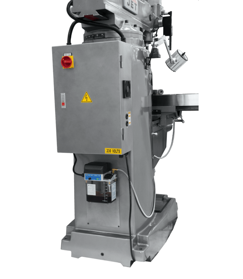 JET JTM-1050EVS2/230 Mill with 3-Axis Newall DP700 DRO (Knee) with X, Y and Z-Axis Powerfeeds JET-690643