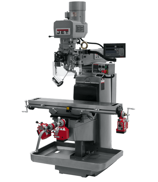 JET JTM-1050EVS2/230 Mill with 3-Axis Newall DP700 DRO (Quill) with X, Y and Z-Axis Powerfeeds JET-690648