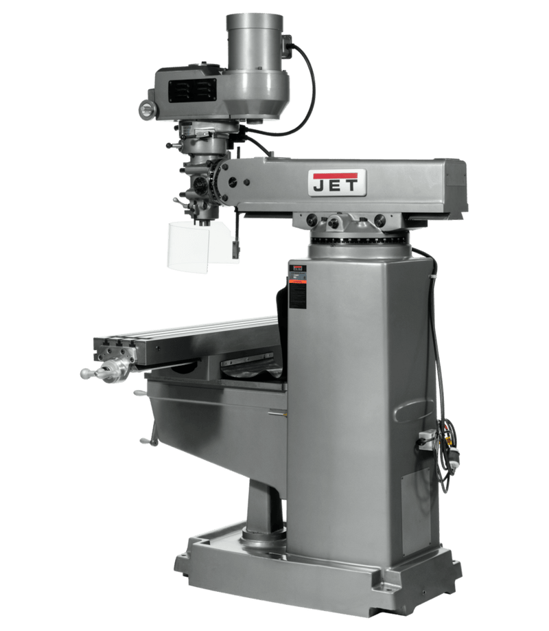 JET JTM-1050VS2 Mill with 3-Axis Newall DP700 DRO (Quill) with X, Y and Z-Axis Powerfeeds and Power Draw Bar JET-690234