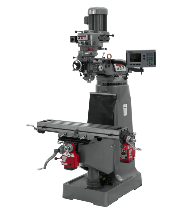 JET JTM-2 Mill with 3-Axis ACU-RITE 203 DRO (Quill) with X and Y-Axis Powerfeeds JET-690157