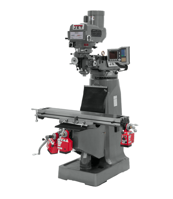 JET JTM-4VS-1 Mill with 3-Axis ACU-RITE 203 DRO (Knee) with X, Y and Z-Axis Powerfeeds JET-690424