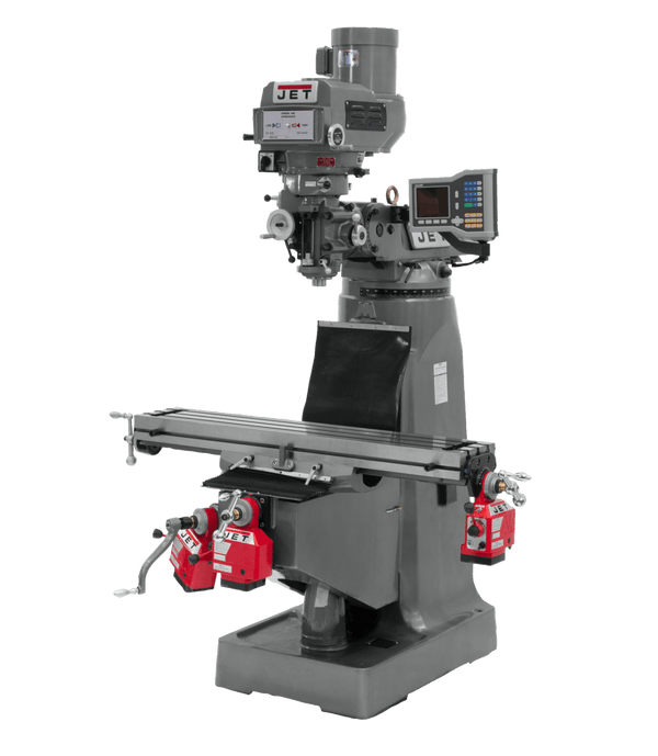 JET JTM-4VS Mill with 3-Axis ACU-RITE 203 DRO (Knee) with X, Y and Z-Axis Powerfeeds JET-690418