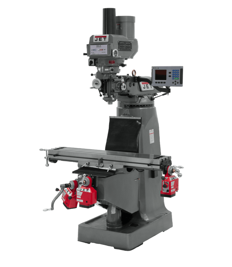 JET JTM-4VS Mill with 3-Axis ACU-RITE 203 DRO (Quill), X, Y and Z-Axis Powerfeeds with Power Drawbar JET-690153