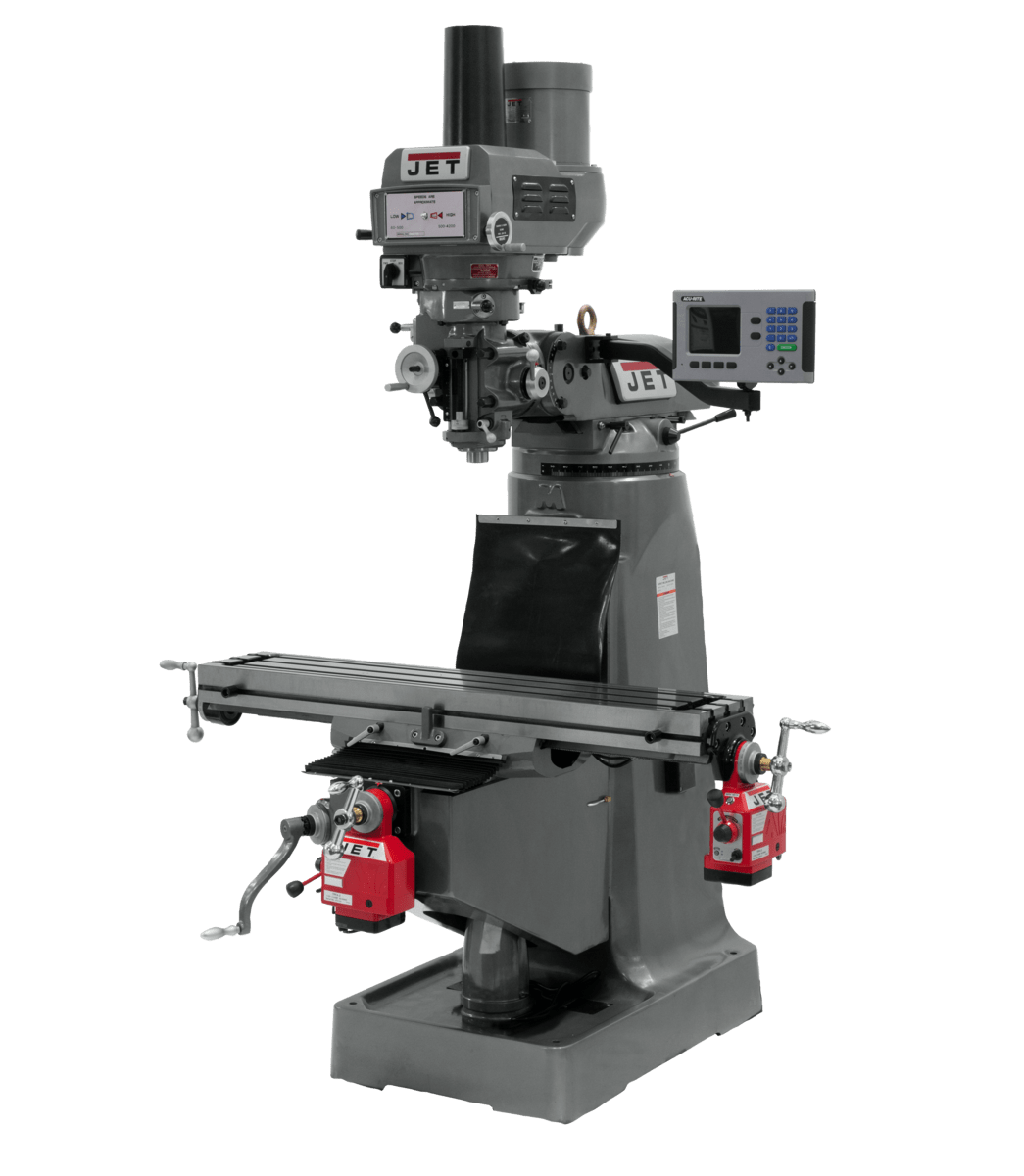 JET JTM-4VS Mill with ACU-RITE 203 DRO with X and Y-Axis Powerfeeds an