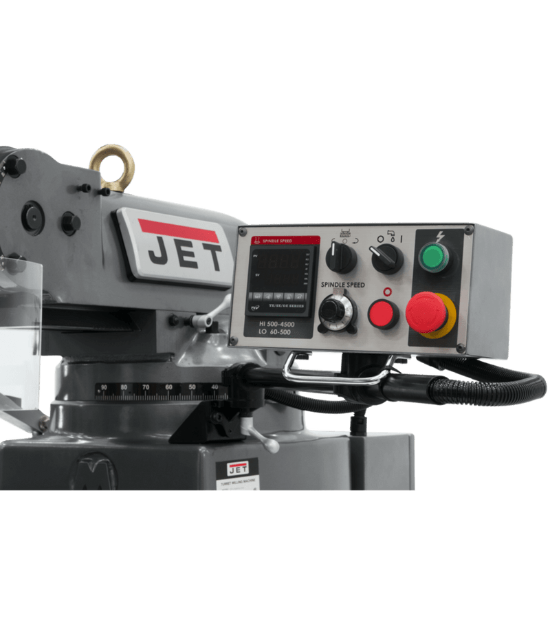 JET JTM-949EVS Mill with 3-Axis Acu-Rite 203 DRO (Knee) with X-Axis Powerfeed and Air Powered Draw Bar JET-690526