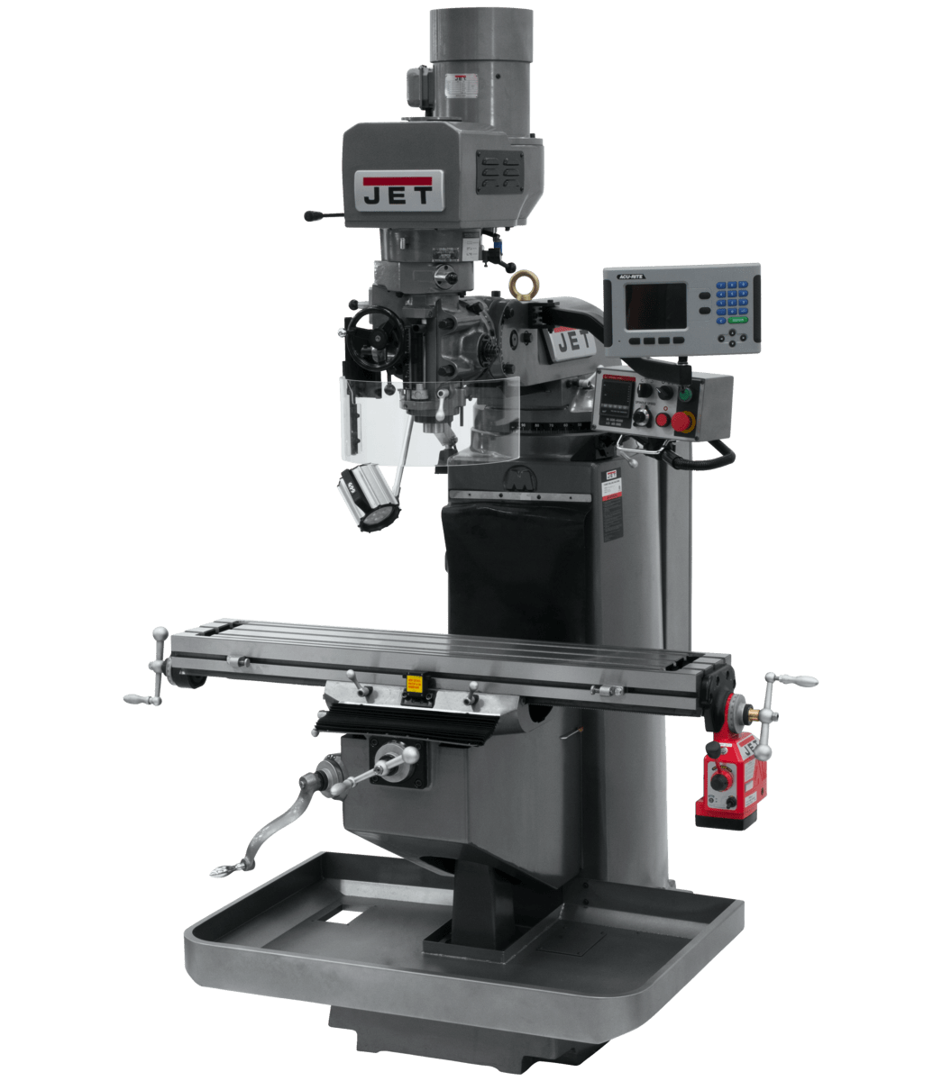 JET JTM-949EVS Mill with 3-Axis Acu-Rite 203 DRO (Knee) with X-Axis Po