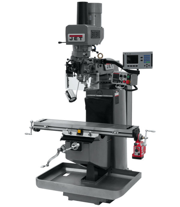 JET JTM-949EVS Mill with 3-Axis Acu-Rite 203 DRO (Quill) with X-Axis Powerfeed and Air Powered Draw Bar JET-690531