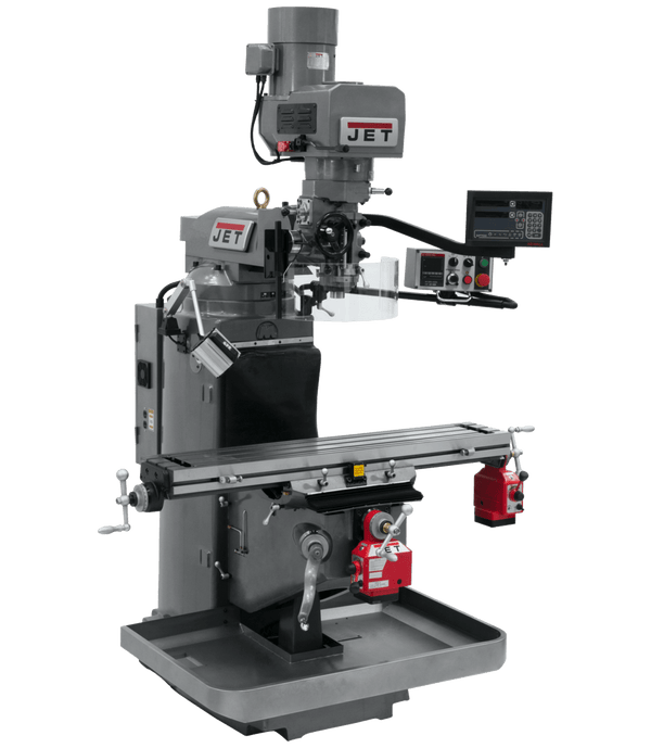 JET JTM-949EVS Mill with 3-Axis Newall DP700 DRO (Knee) with X and Y-Axis Powerfeeds JET-690542