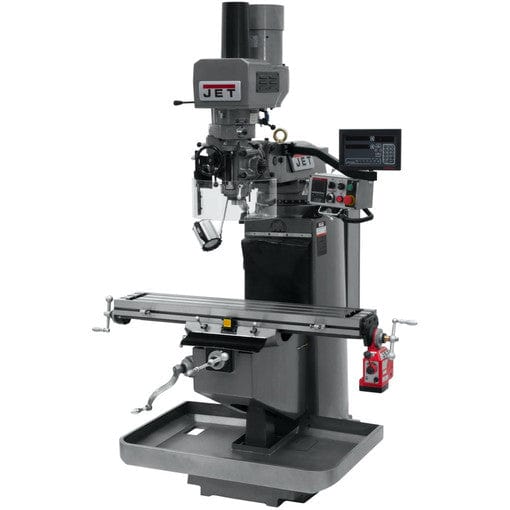 JET JTM-949EVS Mill With 3-Axis Newall DP700 DRO (Knee) With X-Axis Powerfeed and Air Powered Draw Bar JET-690541
