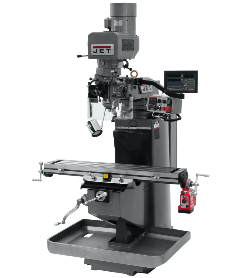 JET JTM-949EVS Mill with 3-Axis Newall DP700 DRO (Knee) with X-Axis Powerfeed JET-690540