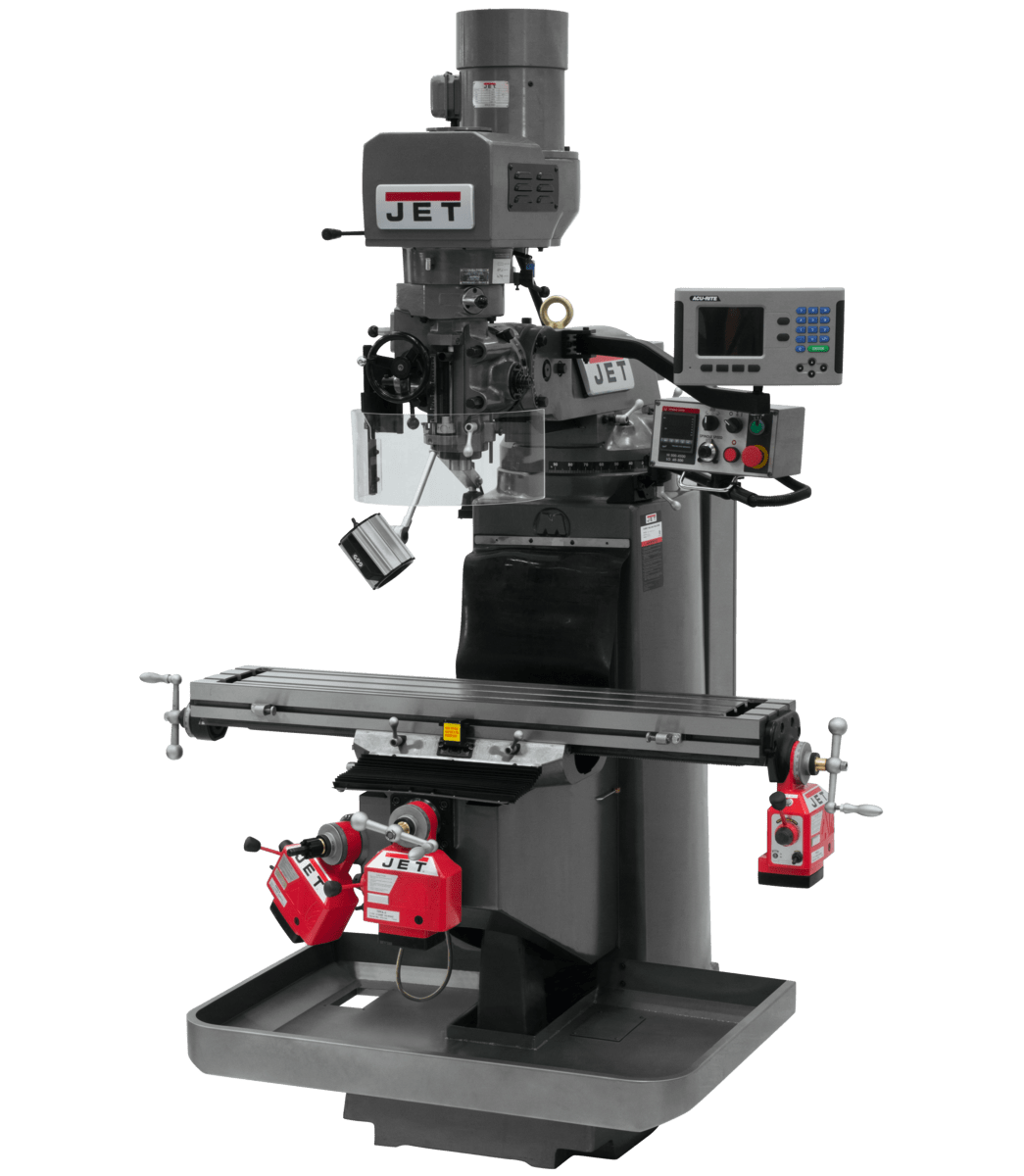 JET JTM-949EVS Mill with Acu-Rite 203 DRO with X, Y and Z-Axis Powerfe