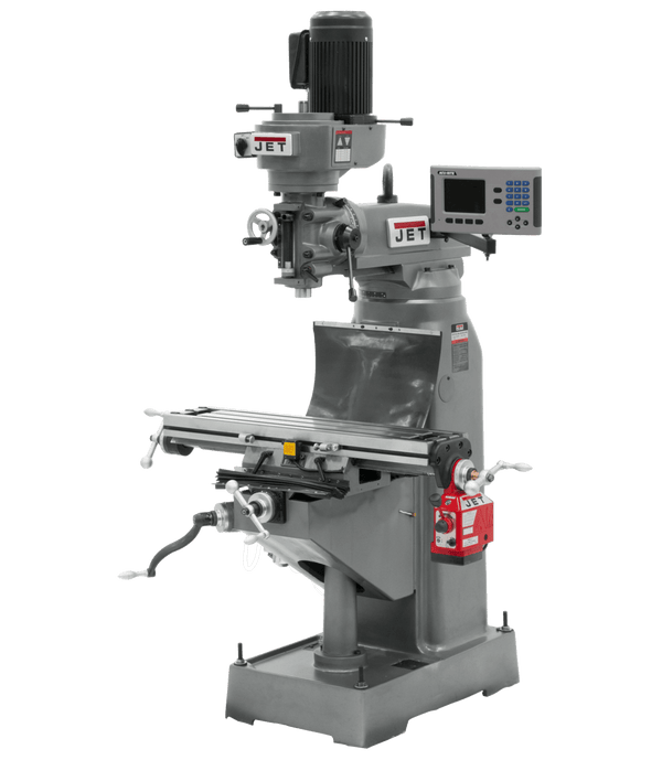 JET JVM-836-3 Mill with 3-Axis ACU-RITE 203 DRO (Knee) with X and Y-Axis Powerfeeds JET-690047