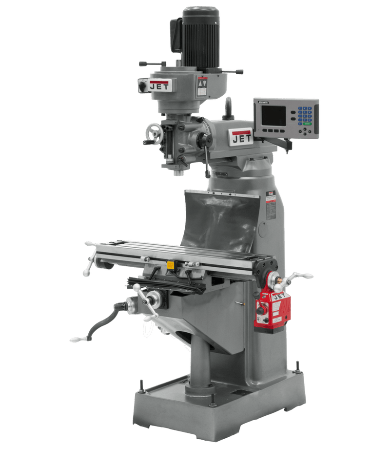JET JVM-836-3 Mill with 3-Axis ACU-RITE 203 DRO (Knee) with X and Y-Axis Powerfeeds JET-690047