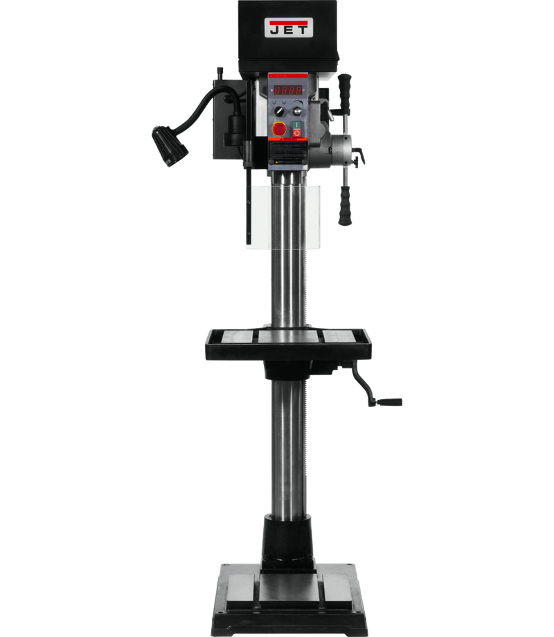 JET The JET JDPE-20EVS-PDF 1-1/4" Drilling Capacity, 2HP, 115V, 1Ph Electronic Variable Speed Drill with Power Downfeed JET-354250