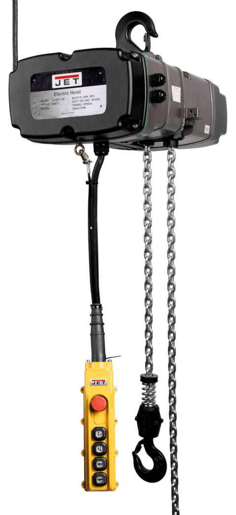 JET TS050-020 1/2T Electric Chain Hoist 460V with Trolley & 4 Button Pendant JET-144003K