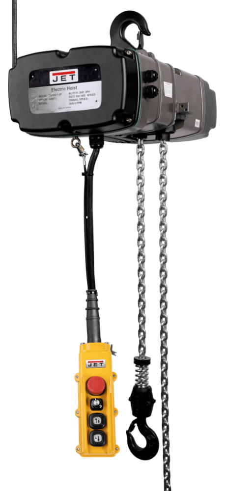 JET TS100-230-010, 1-Ton Two-Speed Electric Chain Hoist, 10' Lift, 3Ph 230V JET-140236