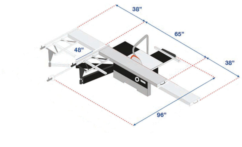 Maksiwa Sliding Panel Table Saw, Single Phase, Power and Precision with a Small Footprint - BMS.1600.IR BMS.1600.IR