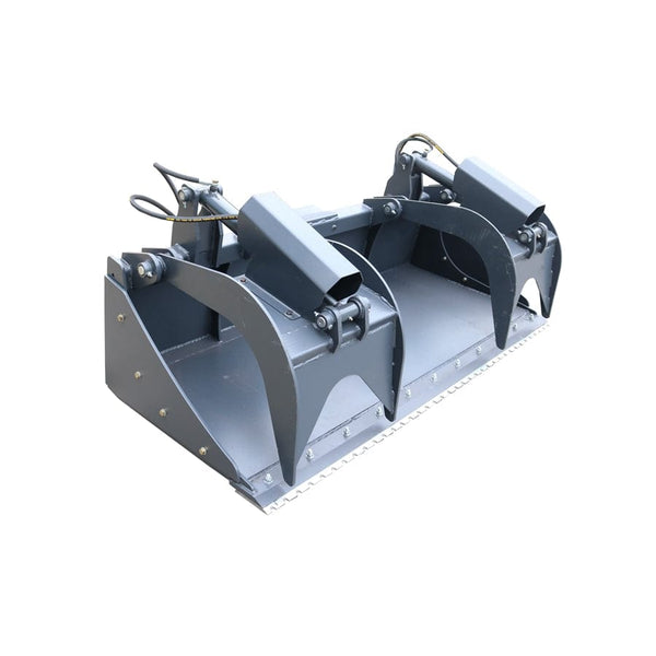 Skid Steer 85" Industrial Grapple Bucket Attachment with Two-Cylinder, Dual Independent Grapple Arms 07.03.07.0002