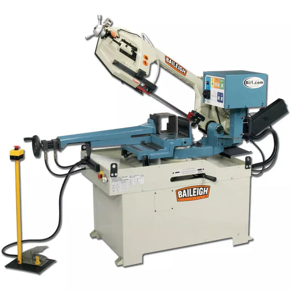Baileigh BS-350SA; 220V 1 Phase Dual Mitering Semi-Automatic Metal Cutting Band Saw Variable Speed (66-280 FPM) BI-1001570