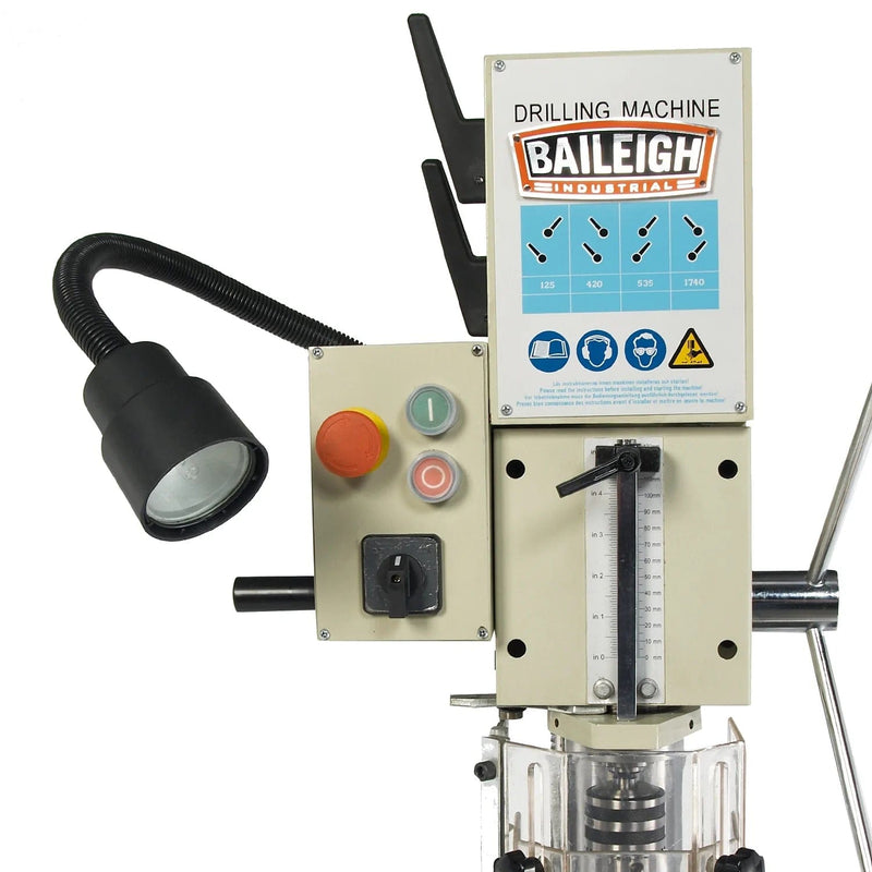 Baileigh DP-1000G; 110V Gear Driven Drill Press, Manual Feed 1" Mild Steel Drilling Capacity BI-1002827