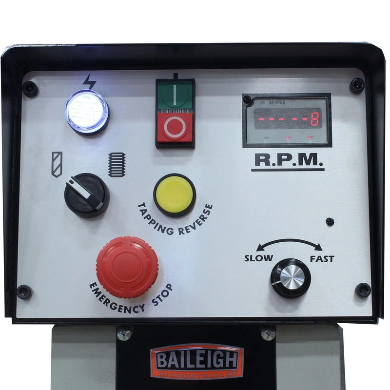 Baileigh DP-1200VS; 220V 1Phase Variable Speed (VFD) Drill PressManual Feed 1-1/16" Mild Steel (1-1/4" Cast Iron) BI-1020169
