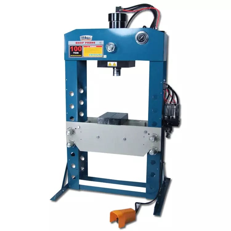 Baileigh HSP-100A; 100 Ton Air/Hand Operated H-Frame Press, 11-3/4" Stoke, CE Approved BI-1004759