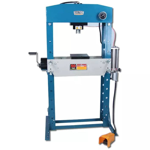 Baileigh HSP-50A; 50 Ton Air/Hand Operated H-Frame Press, 7-3/4" Stoke, CE Approved BI-1004828