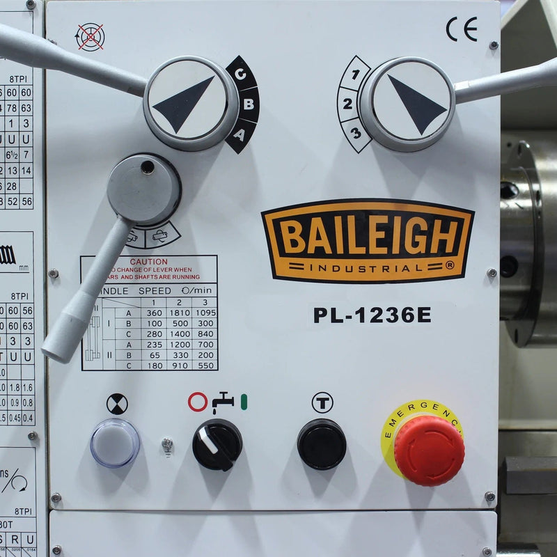 Baileigh PL-1236E-1.0; 220V 1Phase Lathe, 12" Swing 36" Length BI-1016616