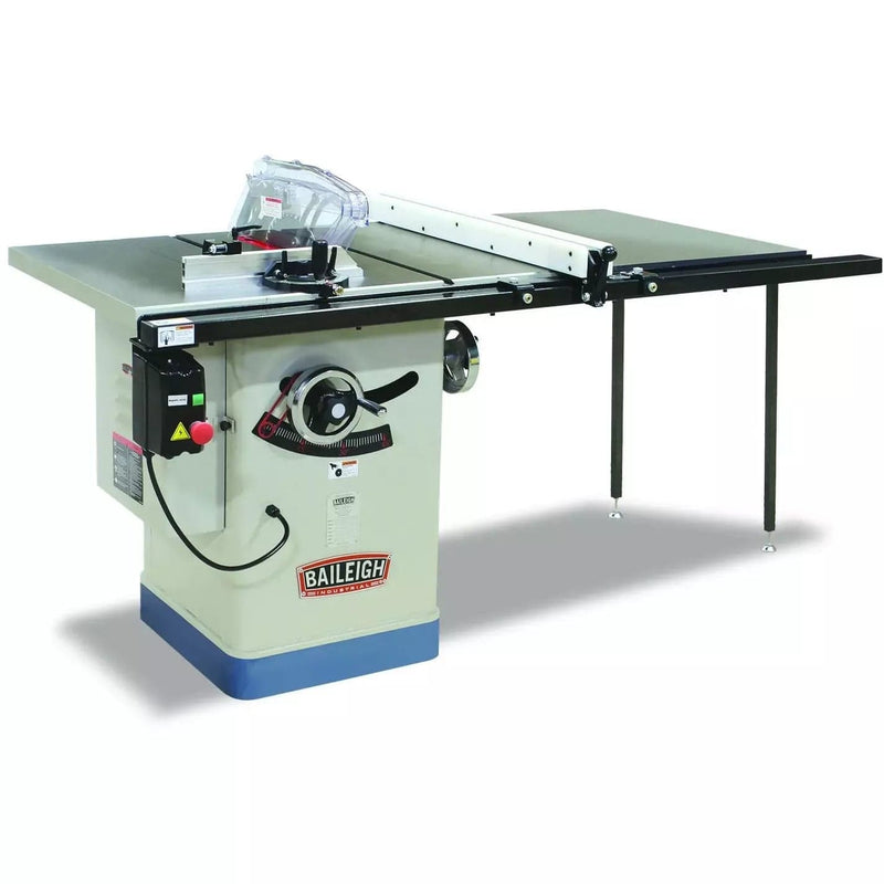 Baileigh TS-1040E-50-V3; 2HP 220V 1Phase, 10" Entry Level Cabinet Style Table Saw, 40" x 27", blade guard BI-1229613
