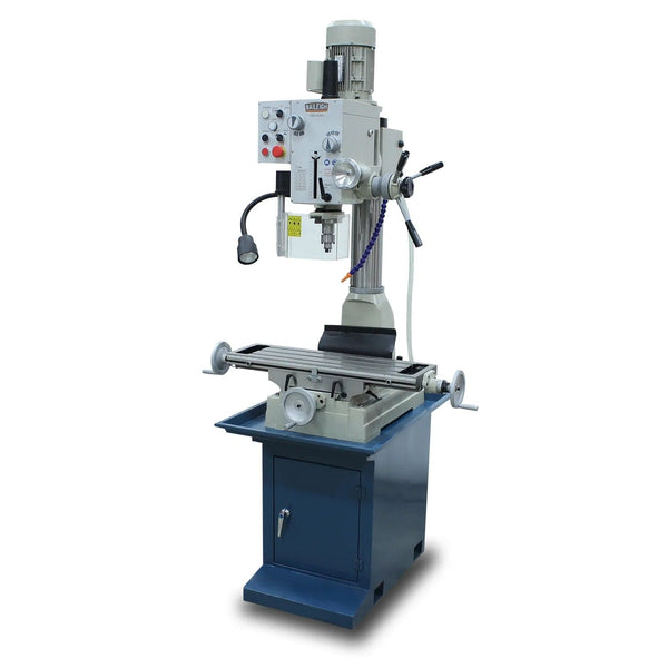 Baileigh VMD-828G; 110V Gear Driven Mill and Drill, Includes Stand, Coolant System, Work Light, and R8 Spindle BI-1020692