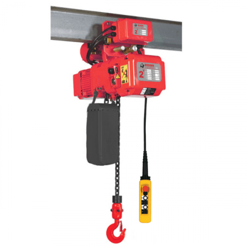 Bison Lifting Equipment 2 Ton Electric Chain Hoist with Trolley, 3 Phase, Single Speed - HHBD01SK-01+WPC02 HHBD01SK-01+WPC02