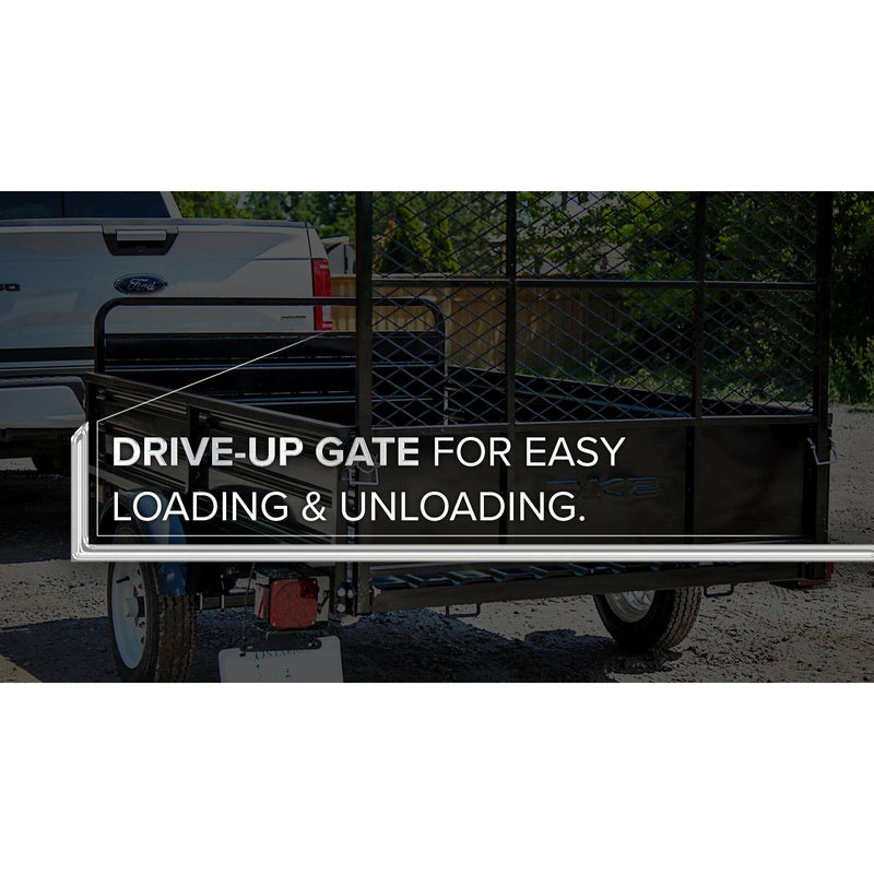 DK2 5FT X 7FT SINGLE AXLE UTILITY TRAILER KIT WITH DRIVE UP GATE - BLACK
