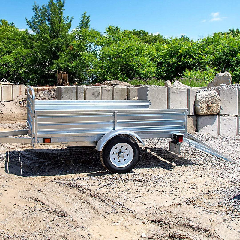 DK2 5FT X 7FT SINGLE AXLE UTILITY TRAILER KIT WITH DRIVE UP GATE - GALVANIZED MMT5X7G-DUG