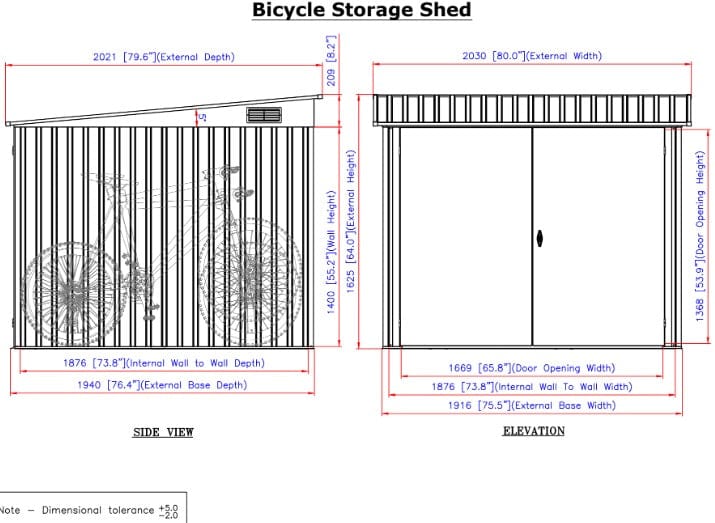 Duramax Bicycle Storage Shed Anthracite w/ White Trim 73051