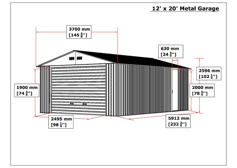 Duramax Imperial Metal Garage Light Gray w/Off White 12x20 50952