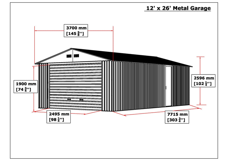 Duramax Imperial Metal Garage Light Gray w/Off White 12x26 55152