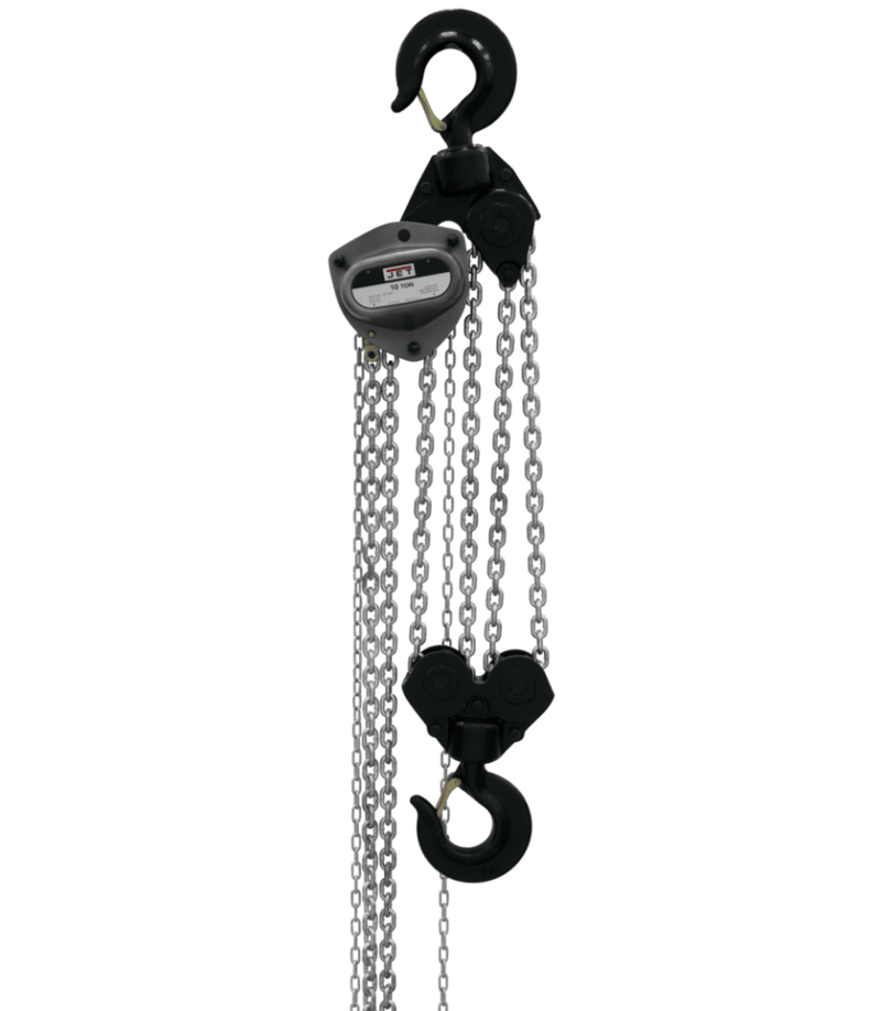 JET 10-Ton Hand Chain Hoist with 10' Lift & Overload Protection | L-100 1000WO-10 JET-108100