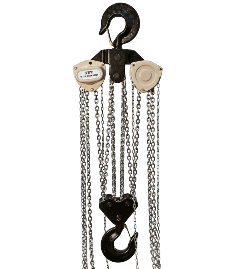 JET 15-Ton Hand Chain Hoist with 20' Lift & Overload Protection | L-100 1500WO-20 JET-109100