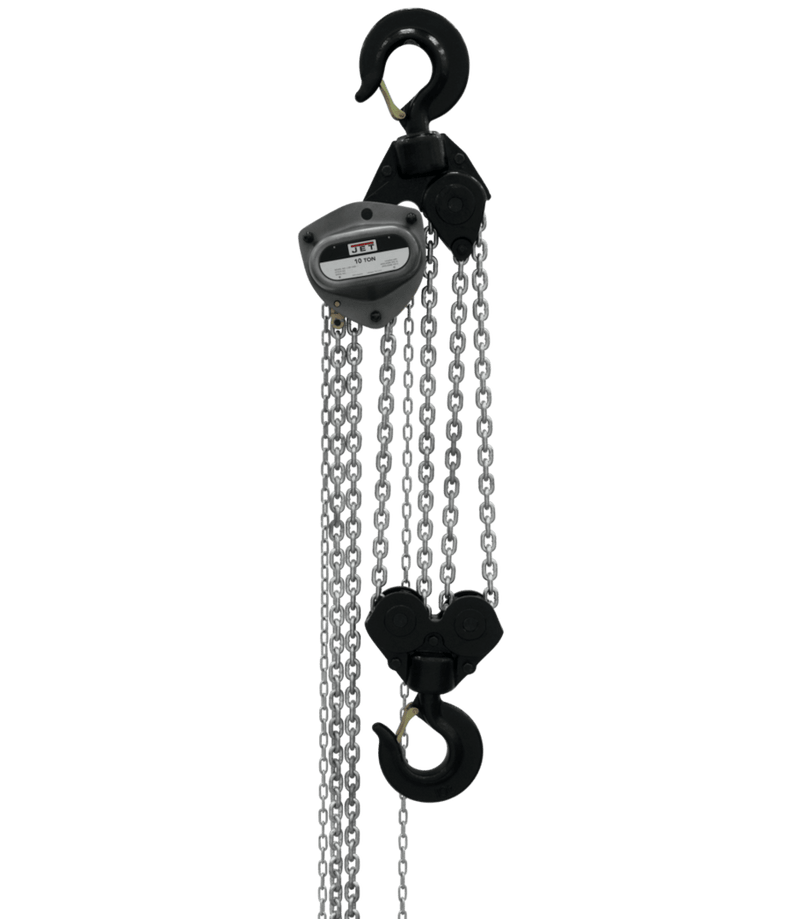 JET L100-1000WO-20, 10 Ton Hand Chain Hoist 20' Lift and Overload Protection JET-209120