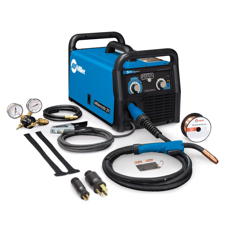 Miller Millermatic 211 MIG Welder w Adv. Auto Set/Cyl Rack - 951603 MIL951603