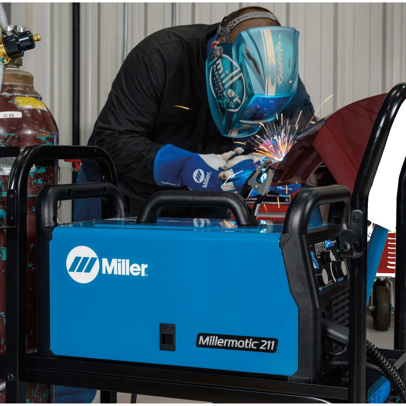 Miller Millermatic 211 MIG Welder w Adv. Auto Set/Cyl Rack - 951603 MIL951603